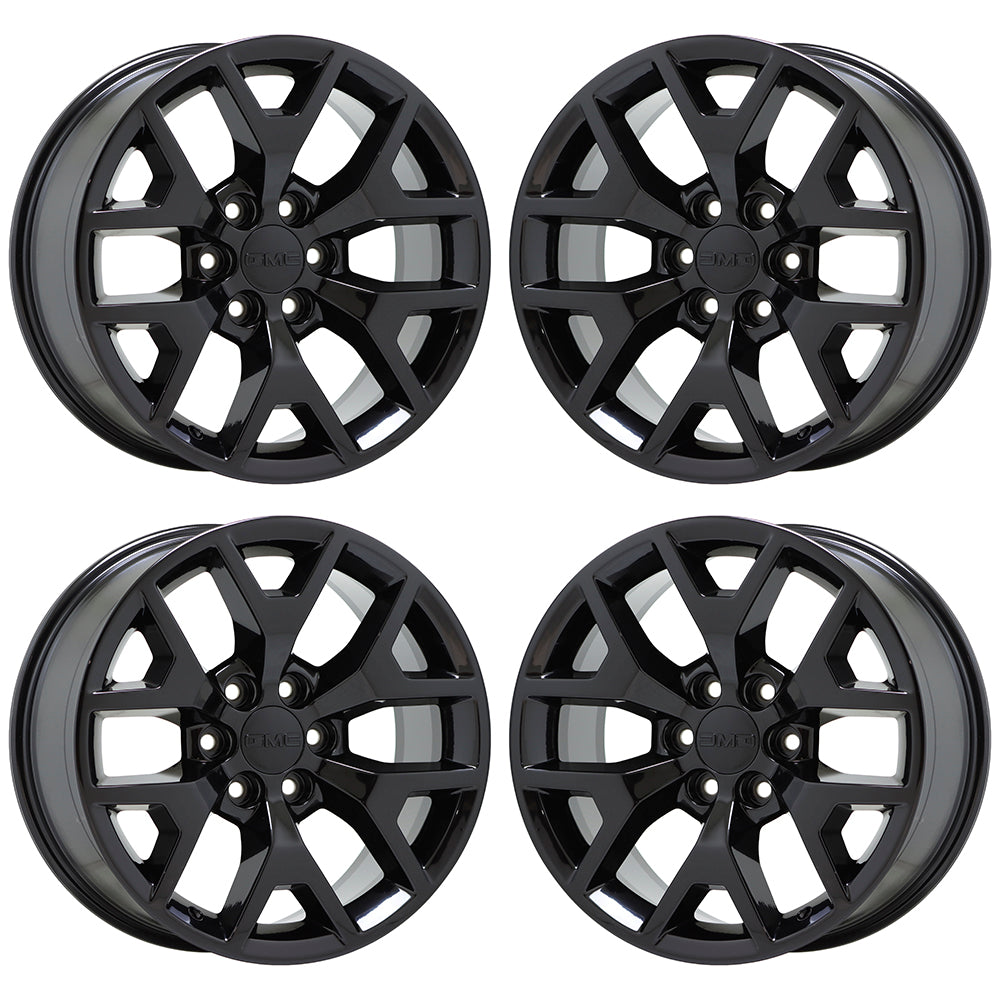 20" GMC Sierra Yukon 1500 Truck Gloss Black wheels rims OEM set 4 5698 EXCHANGE